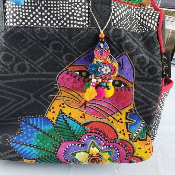 Laurel Burch Brights Mara Cat Medium Tote w/side pockets - Picture 14 of 16